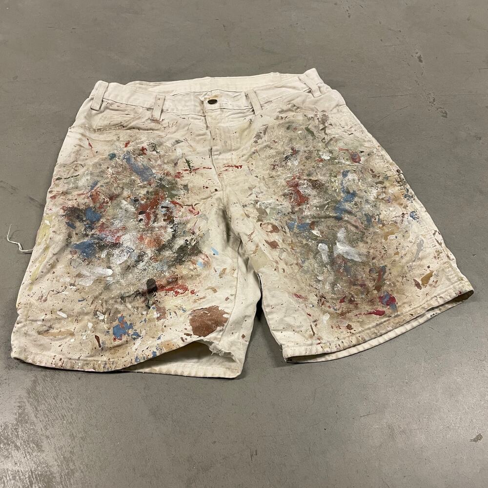 Baggy Y2K paint splatter dickies cargo shorts 34